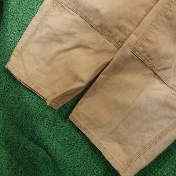 Carhartt Bib Overalls Mens 38x30 Brown Duck Double Knee Workwear Canvas R01 BRN - Picture 9 of 16